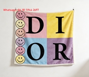 Dior Colorful Smiley Face Flannel Sofa Throw Blanket D446